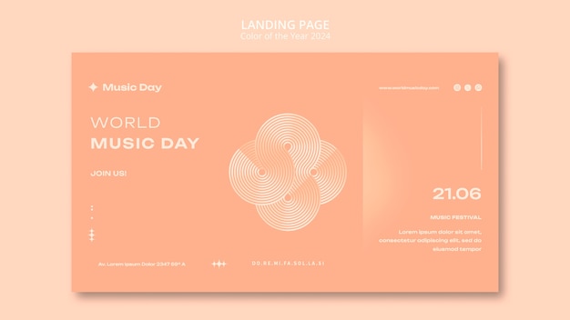 Social media promo template for world music day celebration