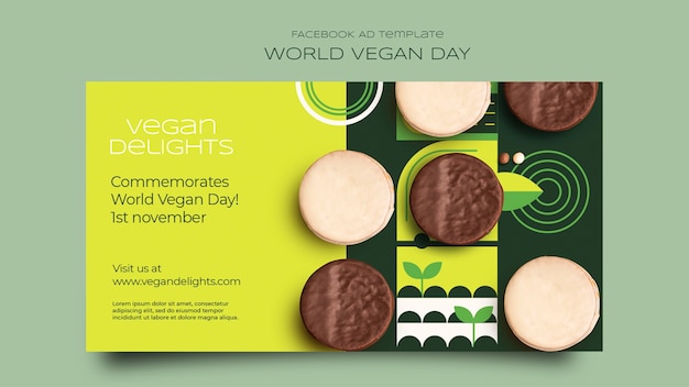 Free PSD social media promo template for world vegan day celebration