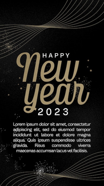 Free PSD social media stories happy new year 2023 commemorative