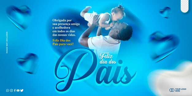 Free PSD social media template for father039s day celebration feliz dia dos pais in brazil