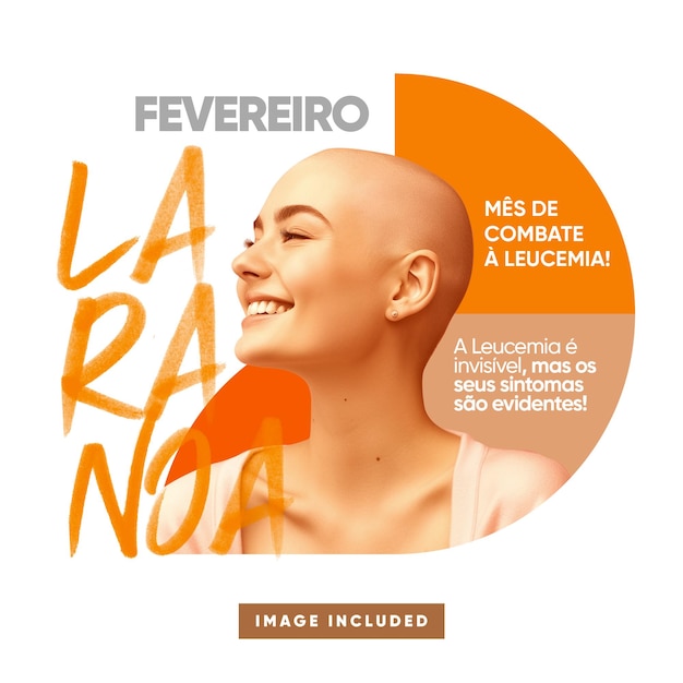 Free PSD social media template feed february orange month to fight leukemia