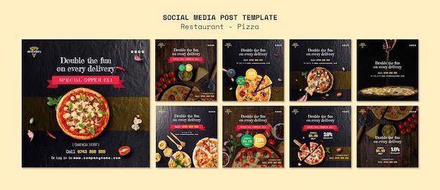 Free PSD social media template for pizza restaurant