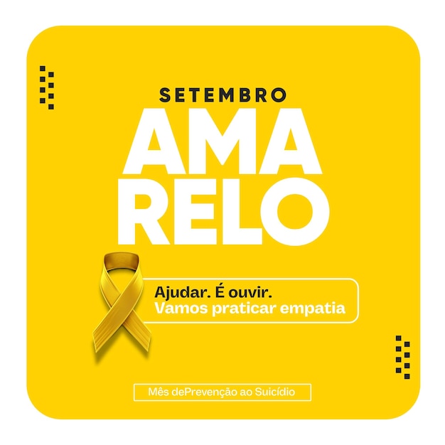 Free PSD social media yellow september to help is to listen