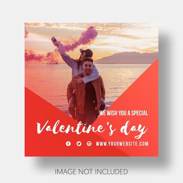 Free PSD social template happy valentine's day