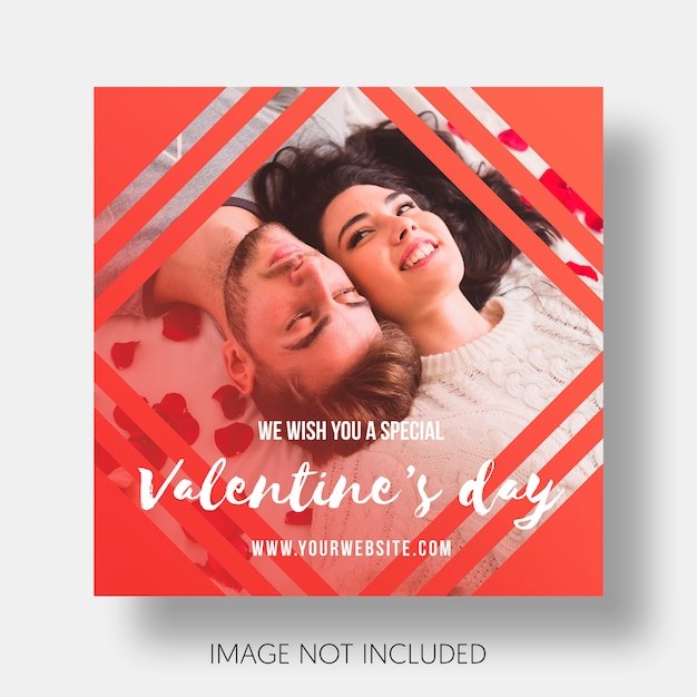 Social template happy valentine's day