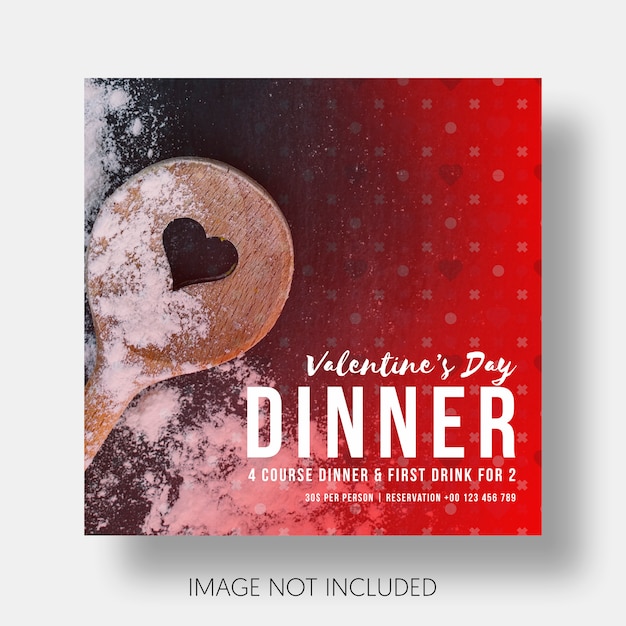 Free PSD social template restaurant valentine's day