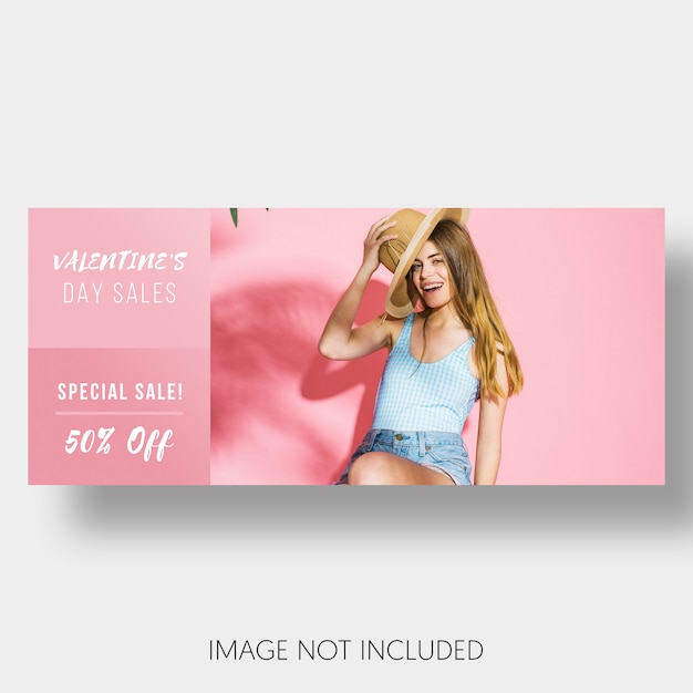 Free PSD social template sales valentine's day