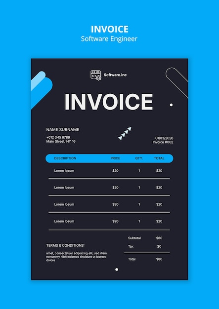 Free PSD software engineer template design