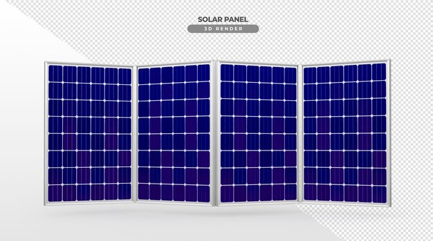 Solar power boards in 3d realistic render