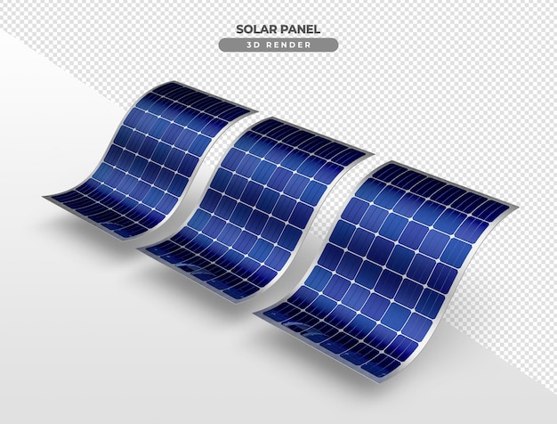 Free PSD solar power boards for roof in 3d realistic render