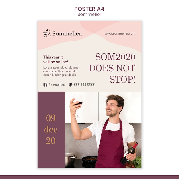 Sommelier ad poster template