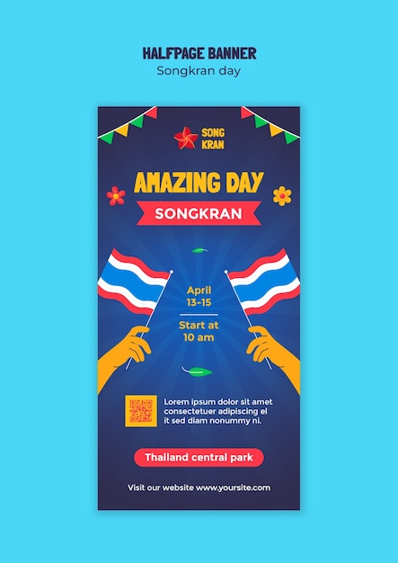 Free PSD songkran  template design