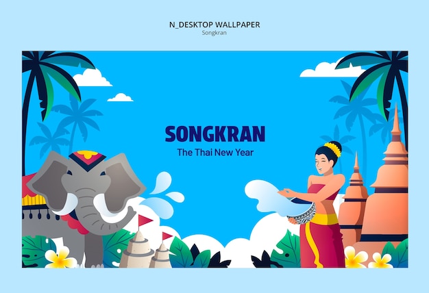 Free PSD songkran template design