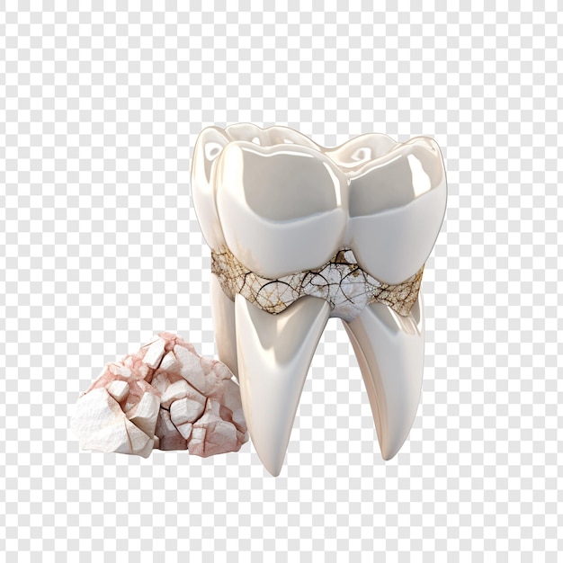 Free PSD a sore tooth amidst healthy teeth isolated on transparent background