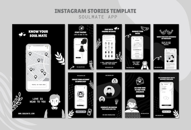 Free PSD soulmate app social media stories