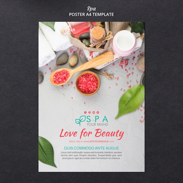 Free PSD spa concept poster template