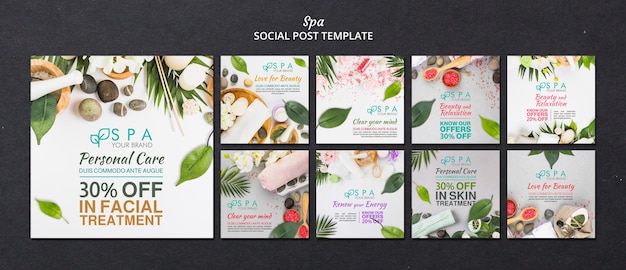 Free PSD spa concept social media post template