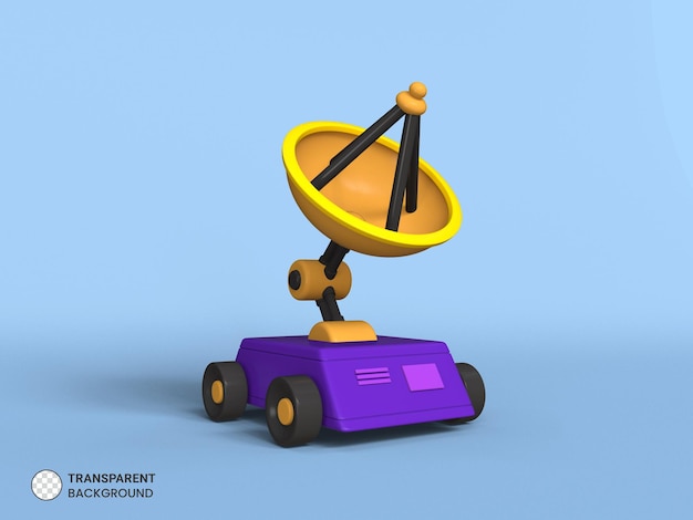 Free PSD space rover icon isolated 3d render illustration