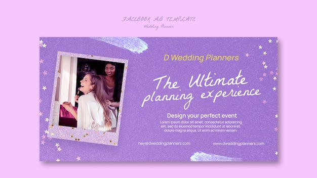 Sparkly wedding planner facebook template