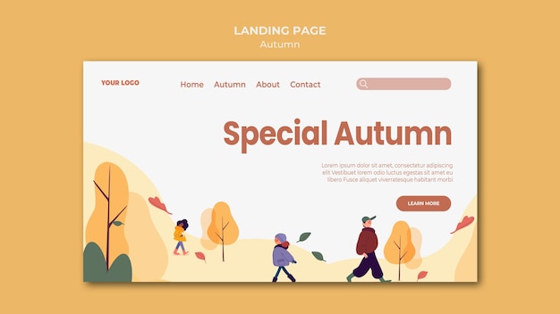 Free PSD special autumn landing page template