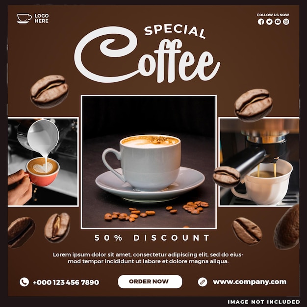 Free PSD special coffee social media design