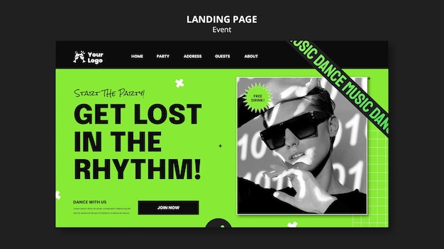 Special event landing page template