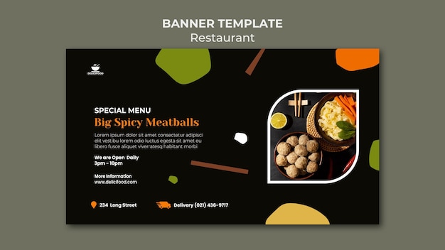 Special menu banner template