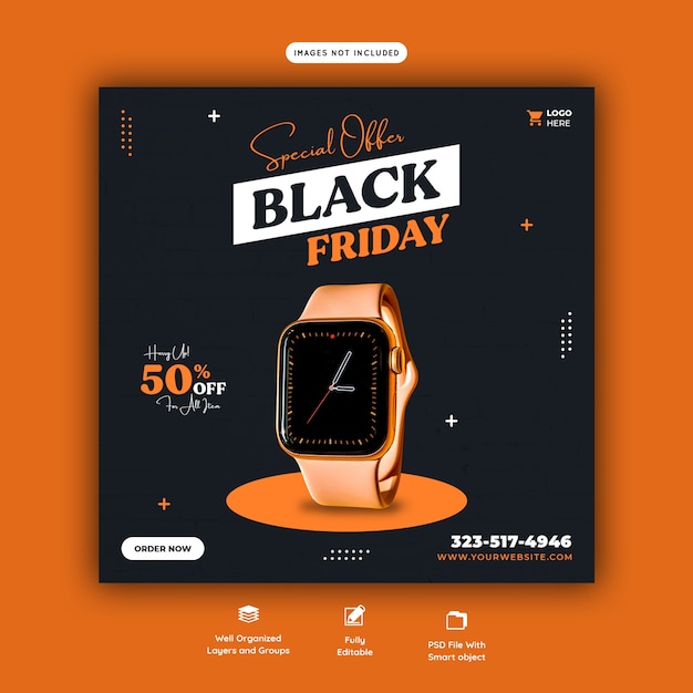 Special offer black friday social media banner template