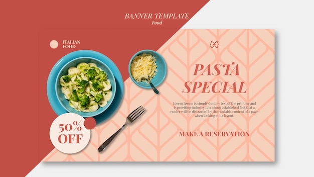 Special pasta banner template