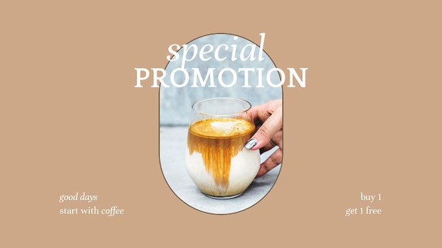 Free PSD special promotion psd presentation template for bakery and cafe marketing