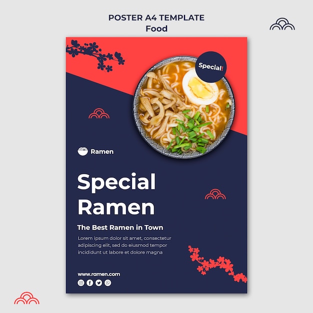 Free PSD special ramen poster template