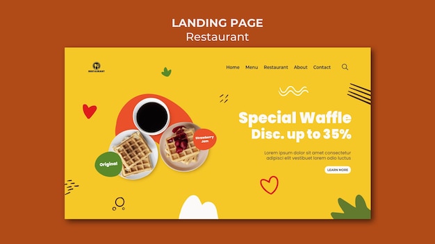 Free PSD special waffle landing page template