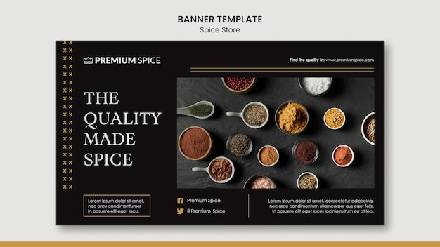 Free PSD spice store concept banner template