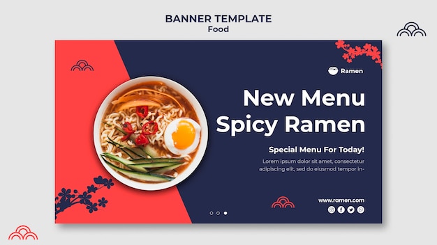 Spicy ramen banner template