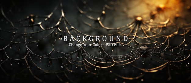 Free PSD spider web in dark background for halloween or horror concept