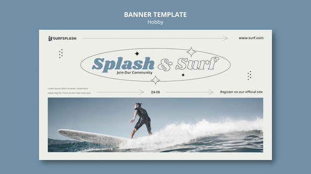 Free PSD splash and surf banner template