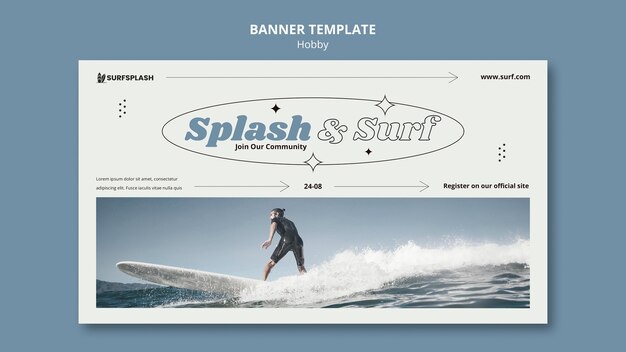 Splash and surf banner template