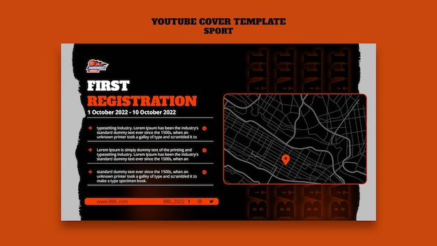 Free PSD sport and activity youtube cover template