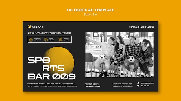 Free PSD sport bar social media promo template