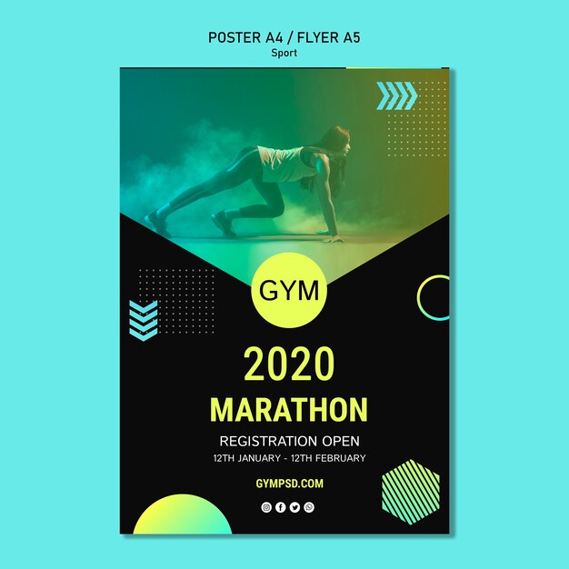 Sport business template poster