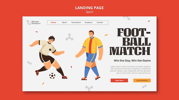 Free PSD sport concept landing page