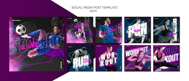 Sport concept social media post