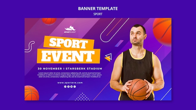 Sport event banner design template