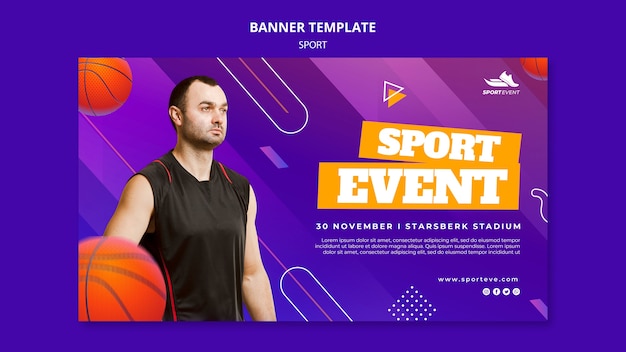 Sport event banner design template