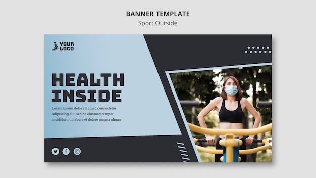 Sport outside banner template