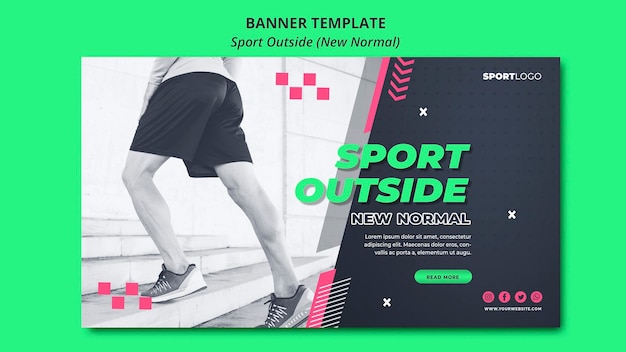 Sport outside concept banner template