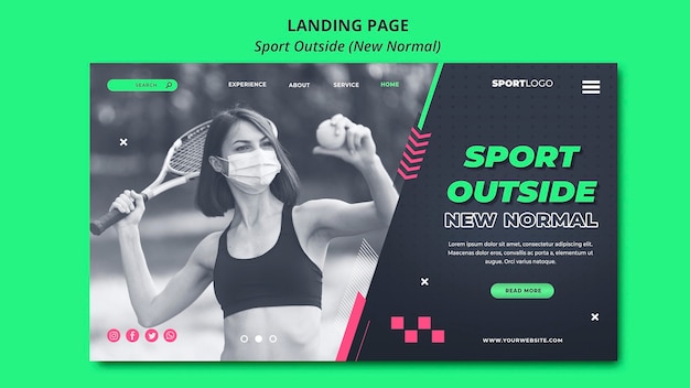 Free PSD sport outside concept landing page design