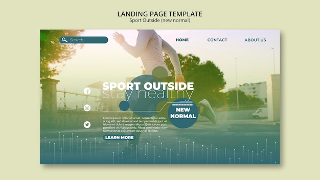 Free PSD sport outside landing page