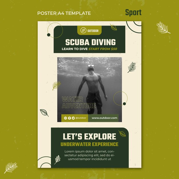 Sport print template with photo