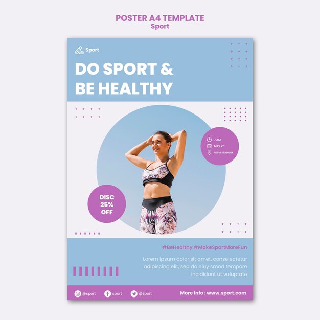 Sport print template with photo